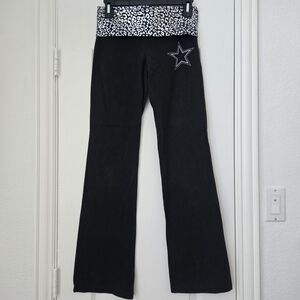 Pink Victoria's Secret Black Foldover Dallas Cowboys Yoga Leggings - Size S